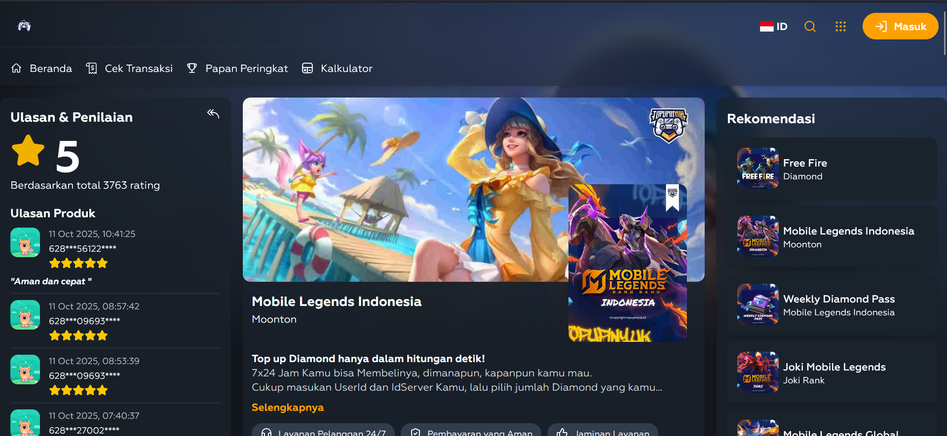 Main ML Makin Betah dengan Order Diamond di Topup In Yuk, Mulai dari 1000-an